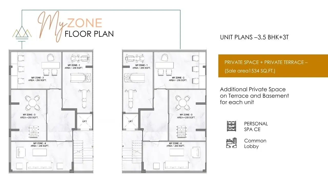 M3M Antalya Hills Sector 79 3.5 BHK Floor Plan