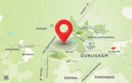 M3M GIC Manesar Location Map