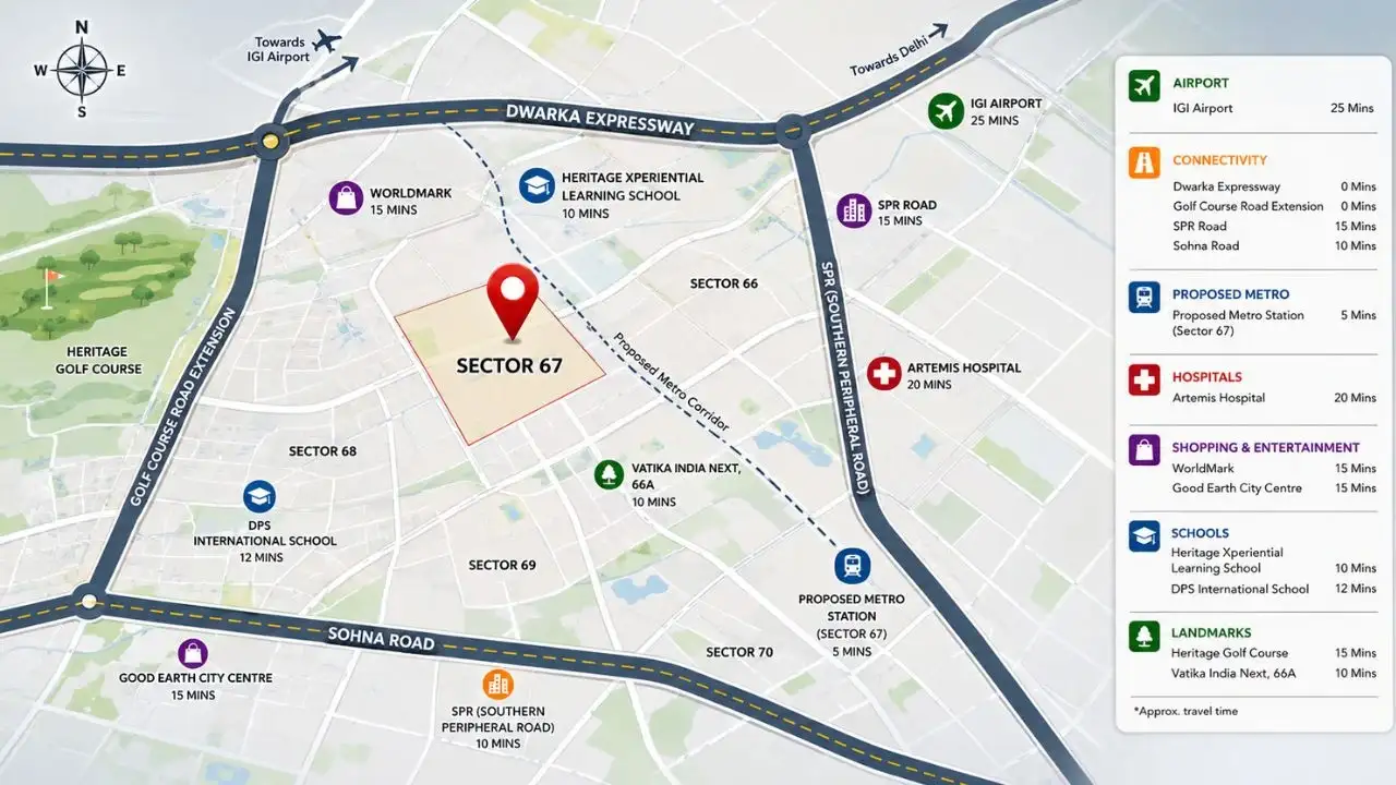 Sector 67 location map