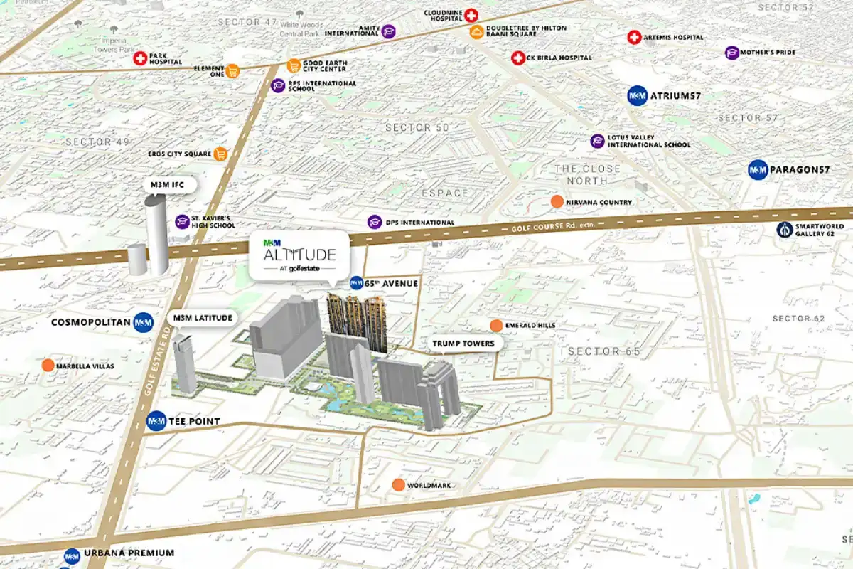 M3M Altitude Gurgaon Location