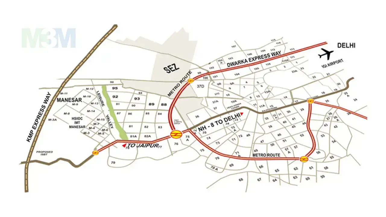 m3m dwarka expressway map