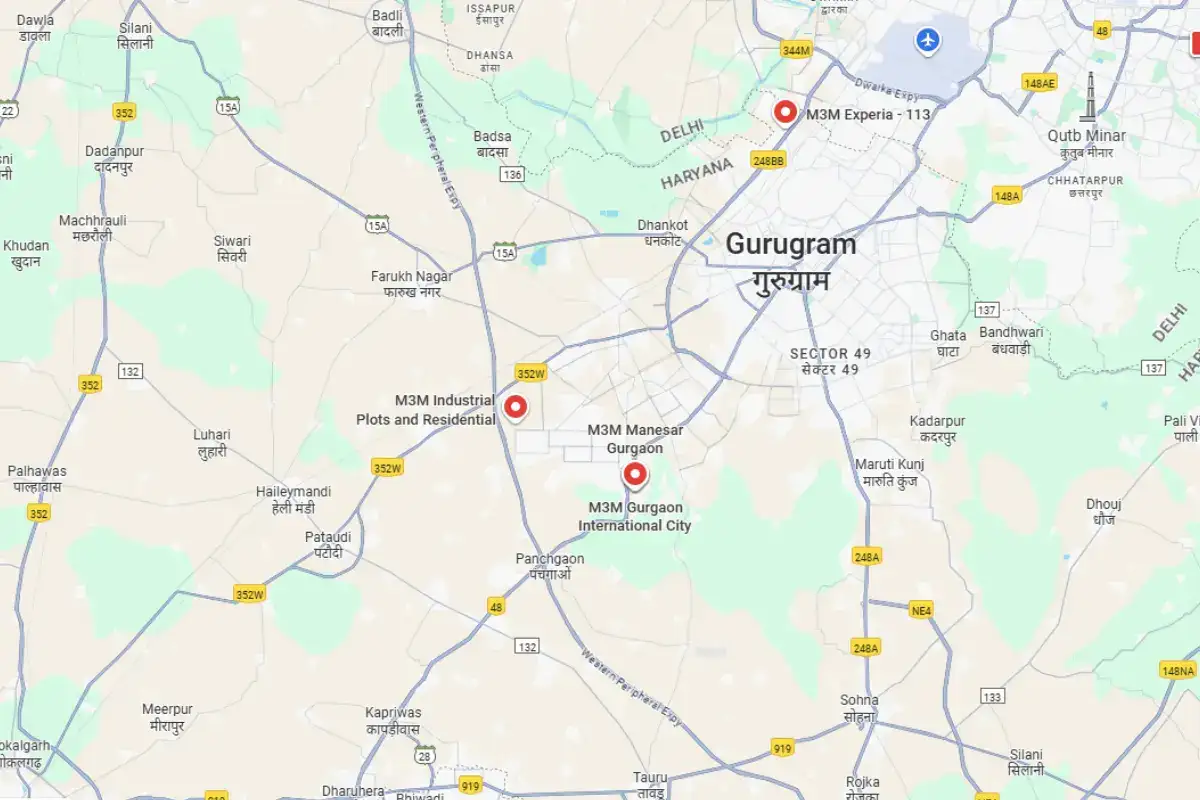 M3M High Rise Apartments Manesar Location