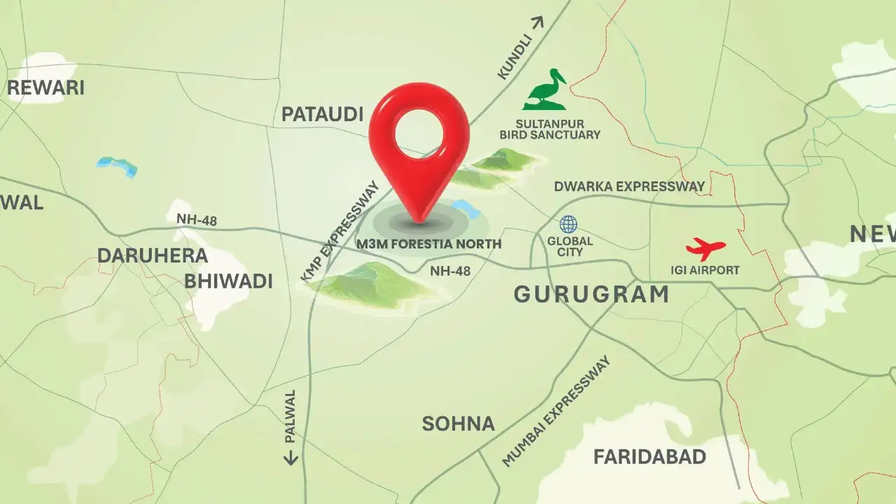 M3M Forestia North Location Map