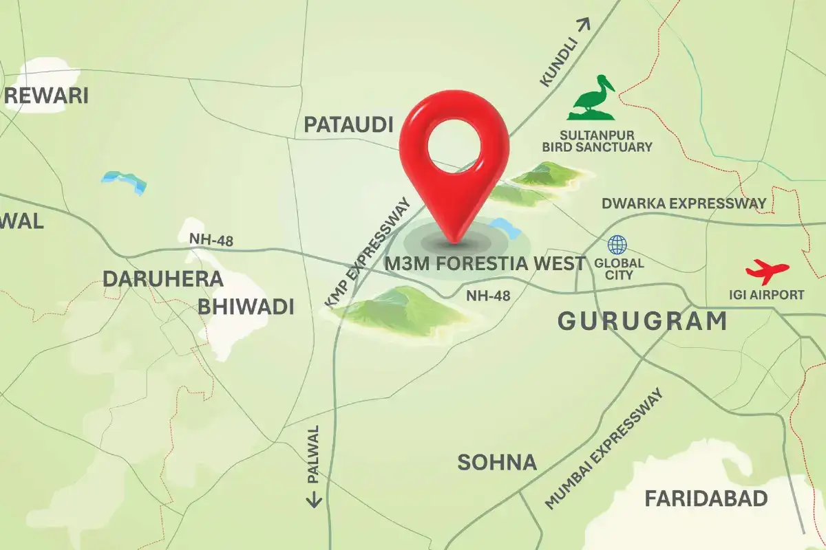 M3M Forestia West Location Map