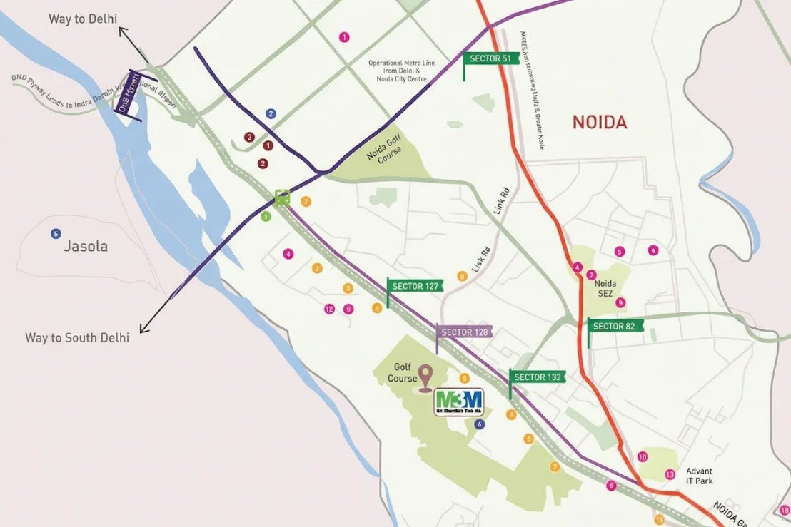 m3m sector 128 noida map