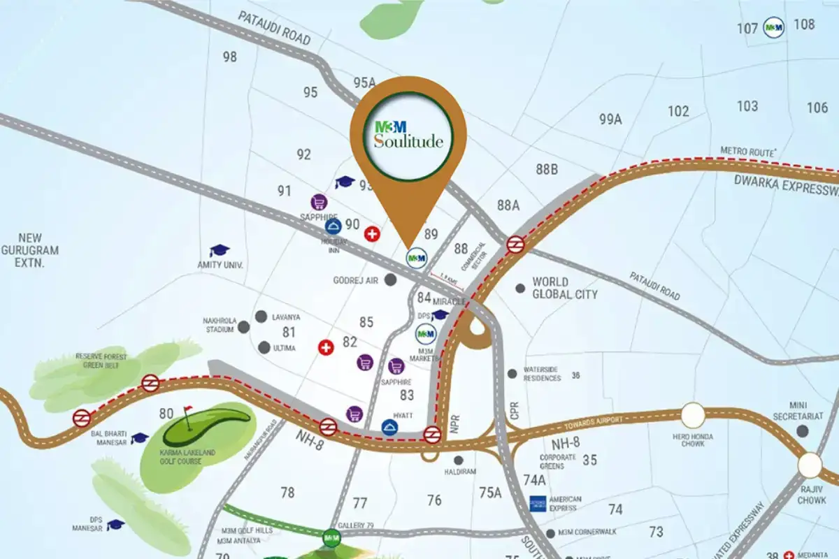 M3M Soulitude Gurgaon Location