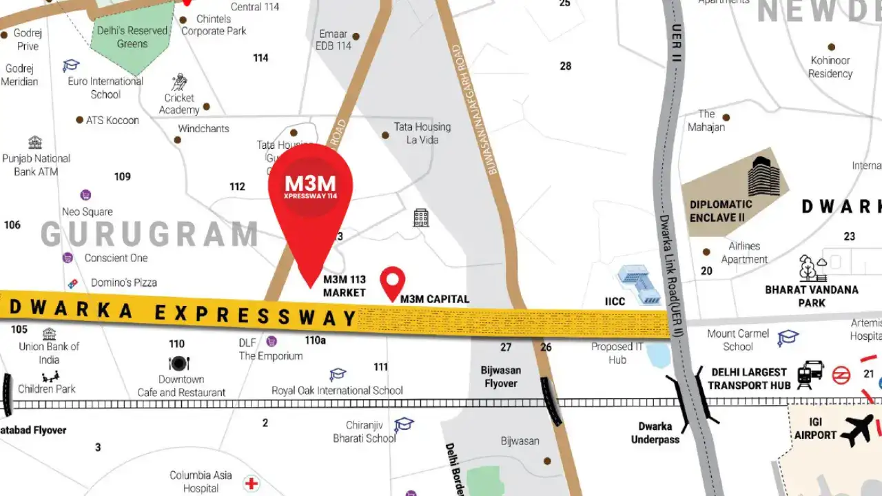 m3m xpressway 114 location
