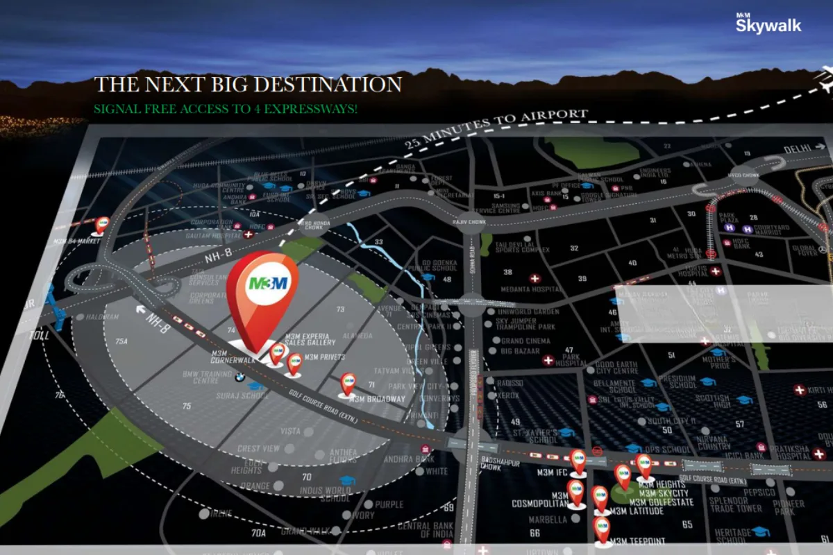 M3M Skywalk Location Map