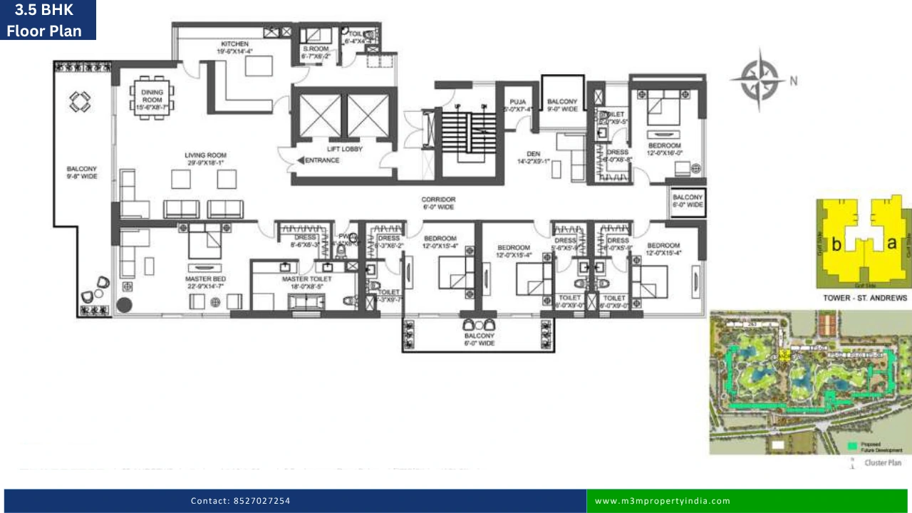 M3M St Andrews 4.5 BHK Floor Plan