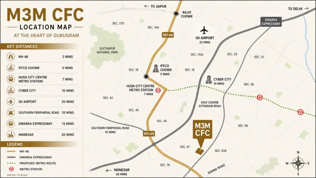M3M CFC Location Map